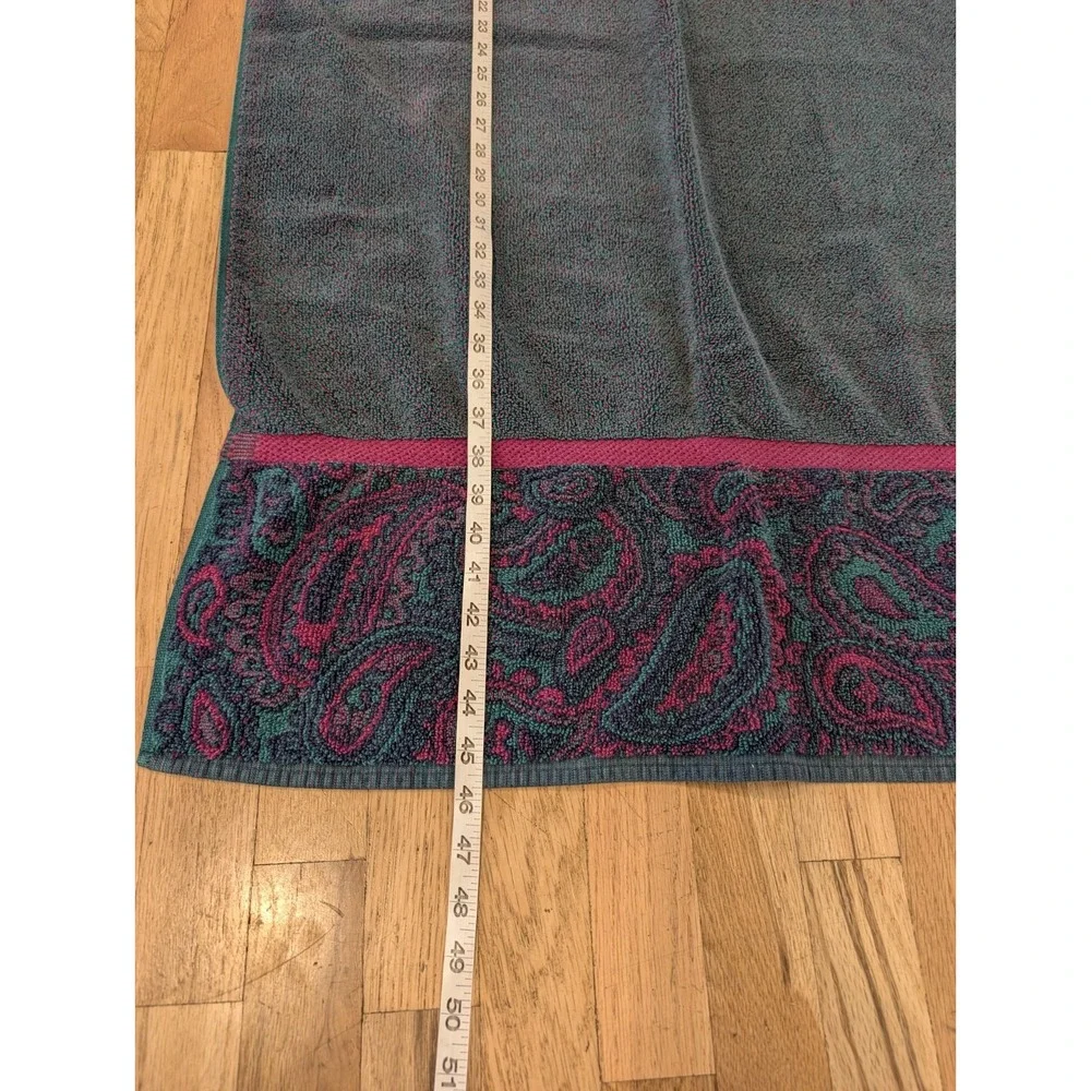 VTG Fieldcrest Royal Velvet Towel Set Paisley Green Burgundy Bath Hand Washcloth